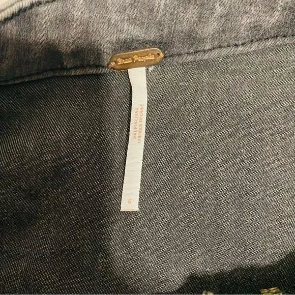 Free People Womens Gray This Way Or That Zip Up Denim Mini Skirt Size 6 - Picture 3 of 4